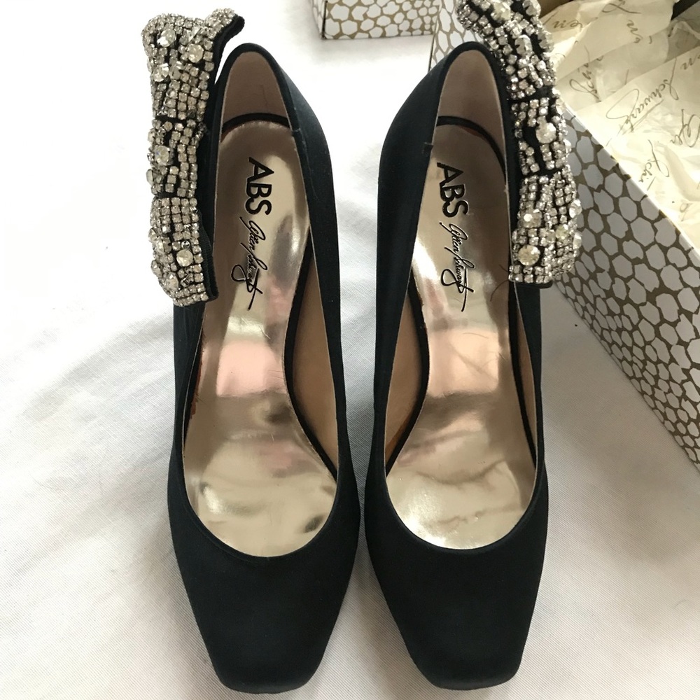 NIB ABS Sabrena Satin Jewel Bow Heel - Picture 4 of 10
